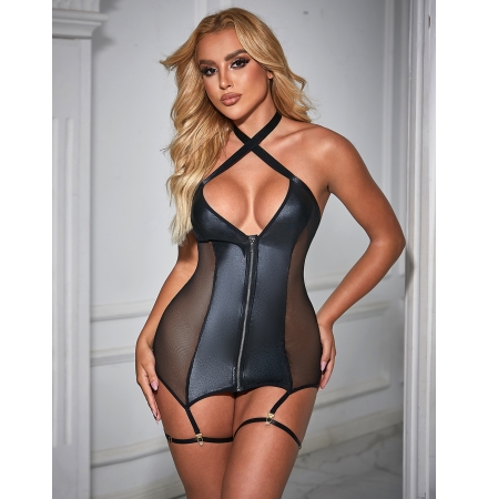 Eross Corset Front Zipper M L Black Sex Shop Love