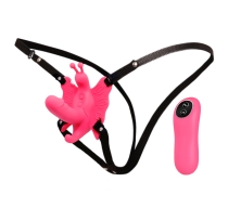 strap-on-cu-vibratii-harness-butterfly-vibrating-pink